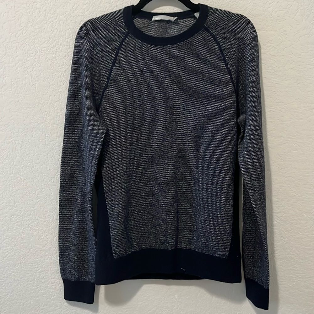 VINCE Men's Birdseye Raglan Wool/Cashmere Long-Sleeve Sweater, Size S - Picture 2 of 10